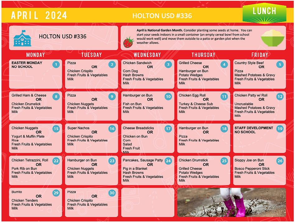 MENUS Holton USD 336